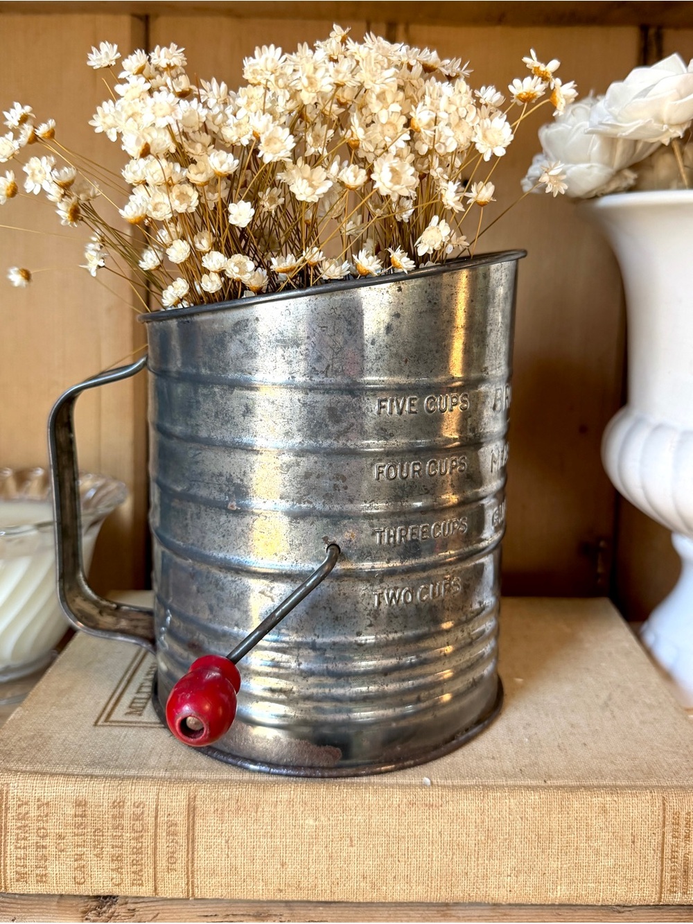 Vintage Bromwell Sifter with Red Handle